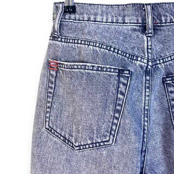 BDG Urban Outfitters Slim Straight Jeans Women 25 Black Distressed Button Custom - Picture 7 of 16